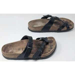Birkenstock Sandals Womens 36 / 5  Black Leather Mayari Toe Loop Strap Buckle